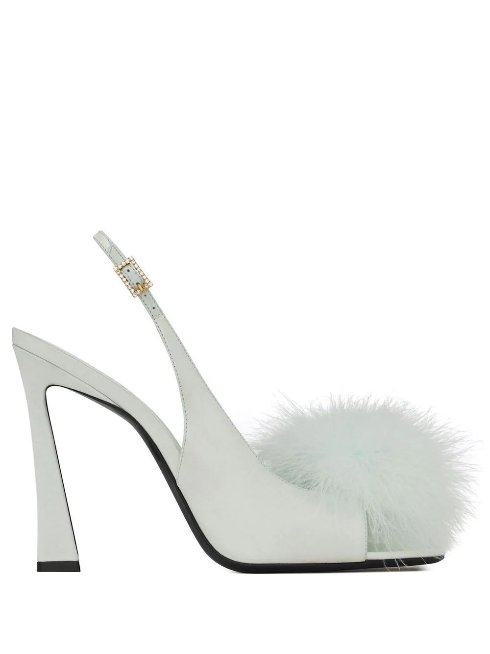 Saint Laurent faux-fur Detail 110mm Sandals - Farfetch | Farfetch Global