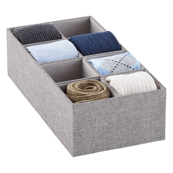 Cambridge 2-Section Drawer Organizer Grey | The Container Store