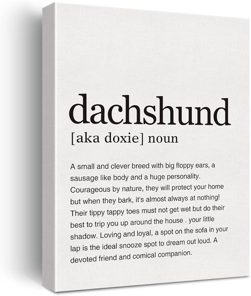 LEXSIVO Dachshund Definition Print Canvas Wall Art Home Office Decor Modern Minimalist Painting 1... | Amazon (US)