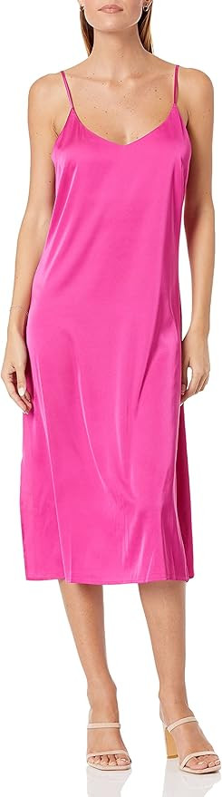 The Drop Women's Ana Silky V-Neck Midi Slip Dress | Amazon (US)