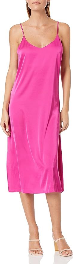 The Drop Women's Ana Silky V-Neck Midi Slip Dress | Amazon (US)