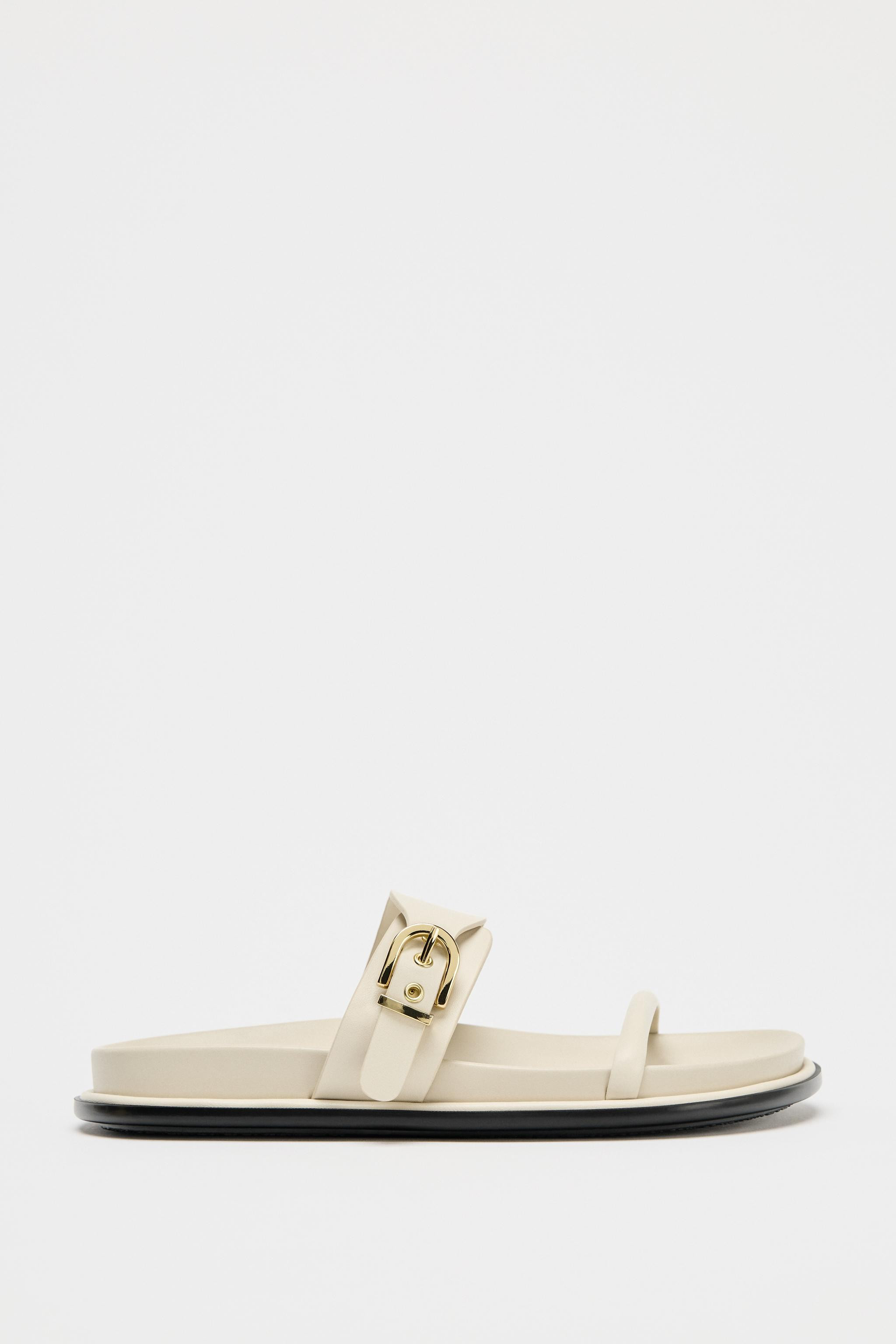 FLAT BUCKLE SANDALS | Zara US