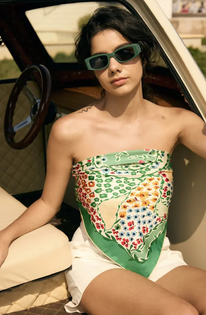 Double Sided Silk Scarf of Garden | Nordstrom