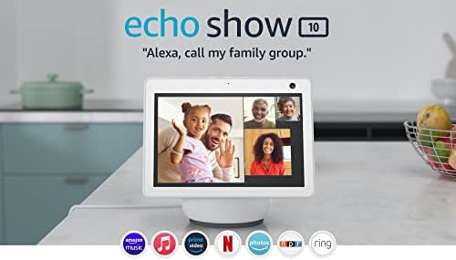 Echo Show 10 (3rd Gen) | HD smart display with premium sound, motion, and Alexa | Glacier White | Amazon (US)