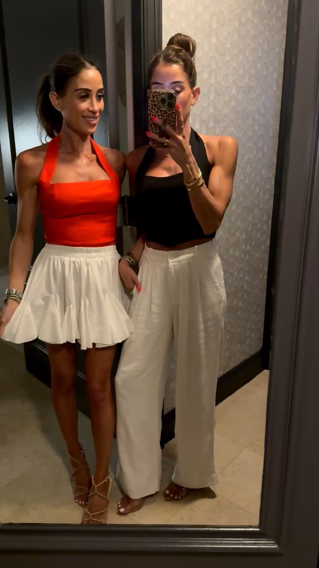 Vacation outfit idea petite friendly: red halter top size 2xs white flowy skirt size xs, white linen pants size 23 short, black halter top smallest size 


#LTKPetite #LTKSaleAlert