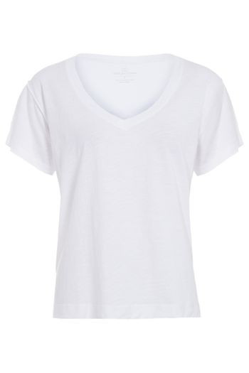 T-Shirt Lisa Gola V algodão pima Isabella Fiorentino Para Oqvestir - Branco | OQVestir BR