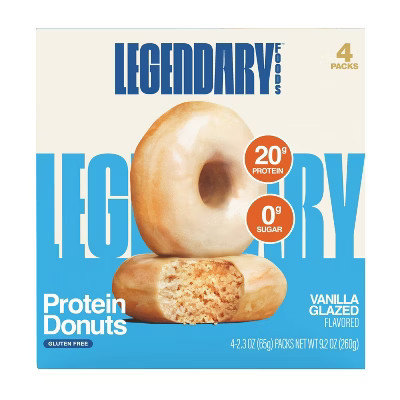 Legendary Foods Gluten Free and Keto Friendly Protein Donuts - Vanilla Glazed - 20g Protein - 9.2oz/4ct | Target