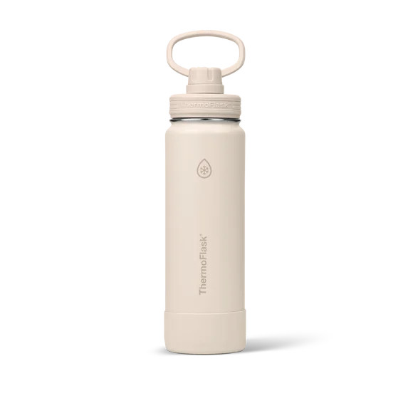 ThermoFlask Classics Insulated Stainless Steel Water Bottle with Leakproof Spout Lid, 24 oz, Sand | Walmart (US)