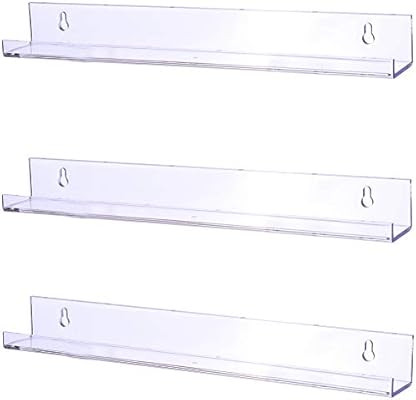 Sooyee 3 Pack 15 Inch Acrylic Invisible Kids Floating Bookshelf for Kids Room,Modern Picture Ledg... | Amazon (US)