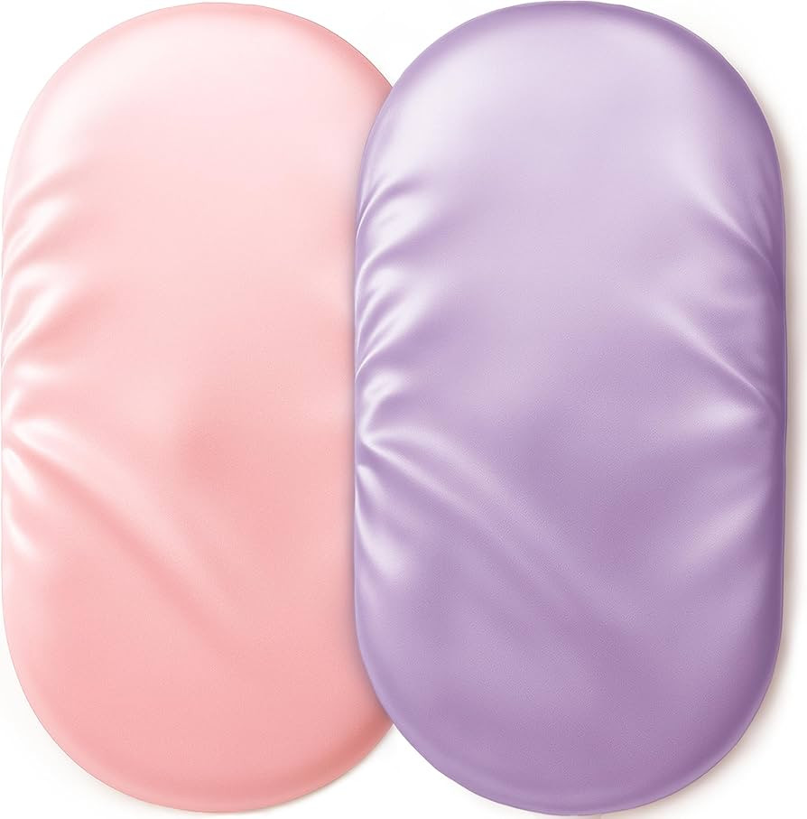 Satin Bassinet Sheets Girl 2 Pack, Great for Baby Hair, Soft Silk Feeling for Cradle Mattress Pad... | Amazon (US)