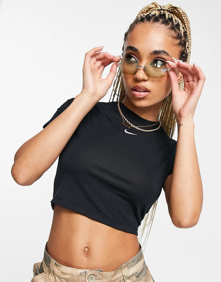 Nike Essential cropped t-shirt in black | ASOS (Global)