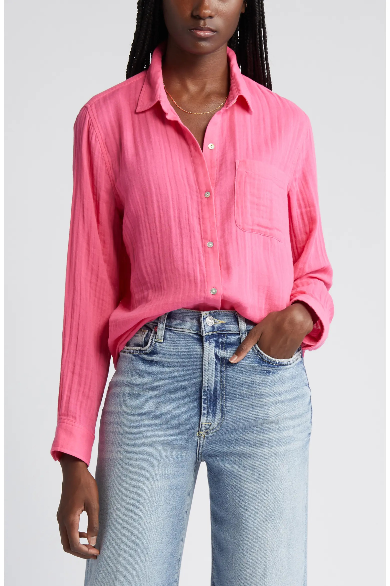 Rails Ellis Cotton Gauze Button-Up Shirt (Women) | Nordstrom | Nordstrom