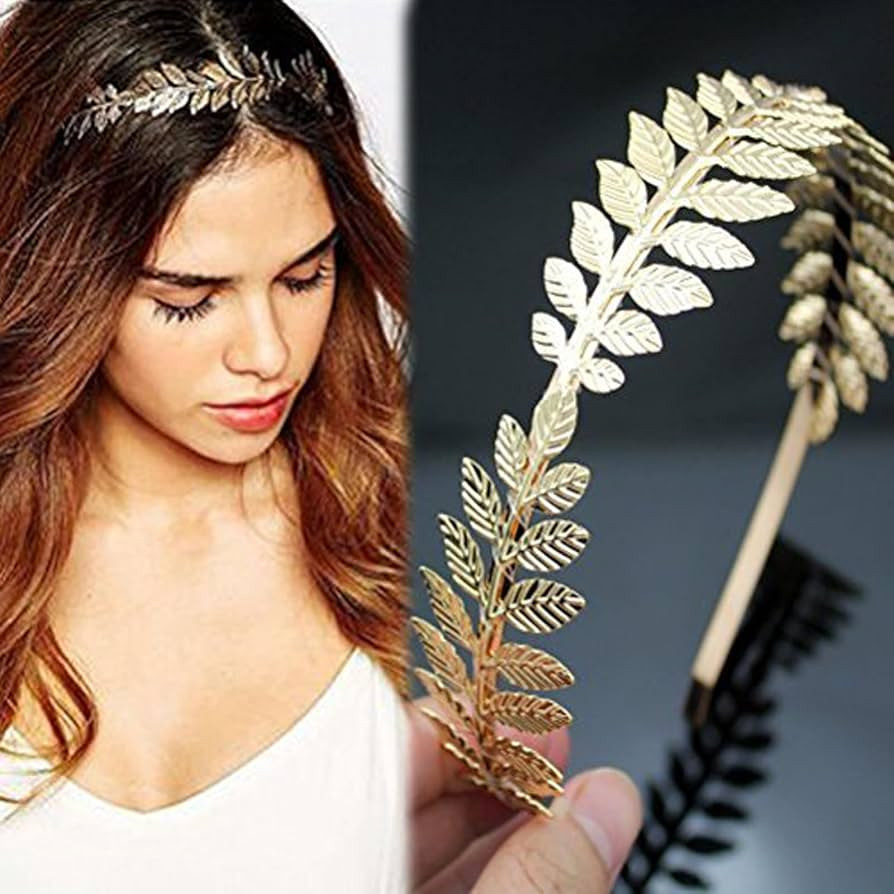 SALOCY Headbands Leaf Branch Bridal Hair Crown Head (Gold) | Amazon (US)