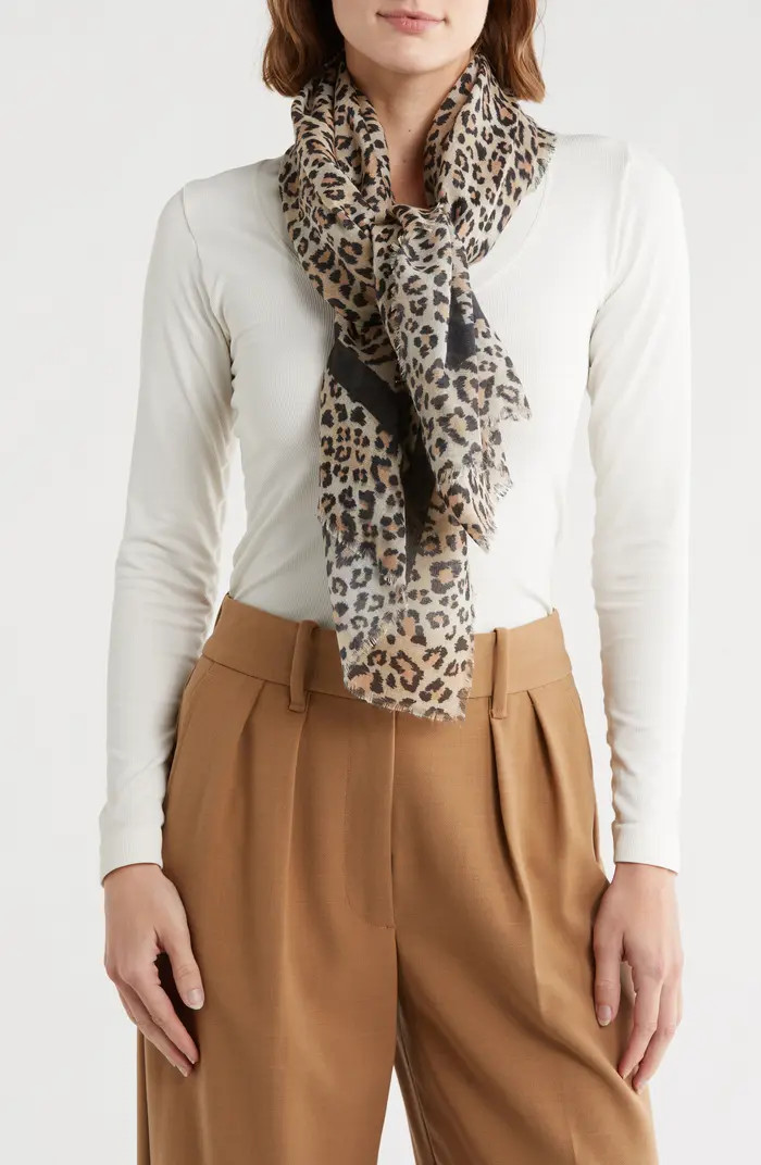 Vince Camuto Cheetah Square Gauze Scarf | Nordstromrack | Nordstrom Rack