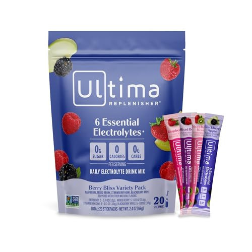 Ultima Replenisher Berry Bliss Variety Electrolyte Packets, 20 Stickpacks | Amazon (US)