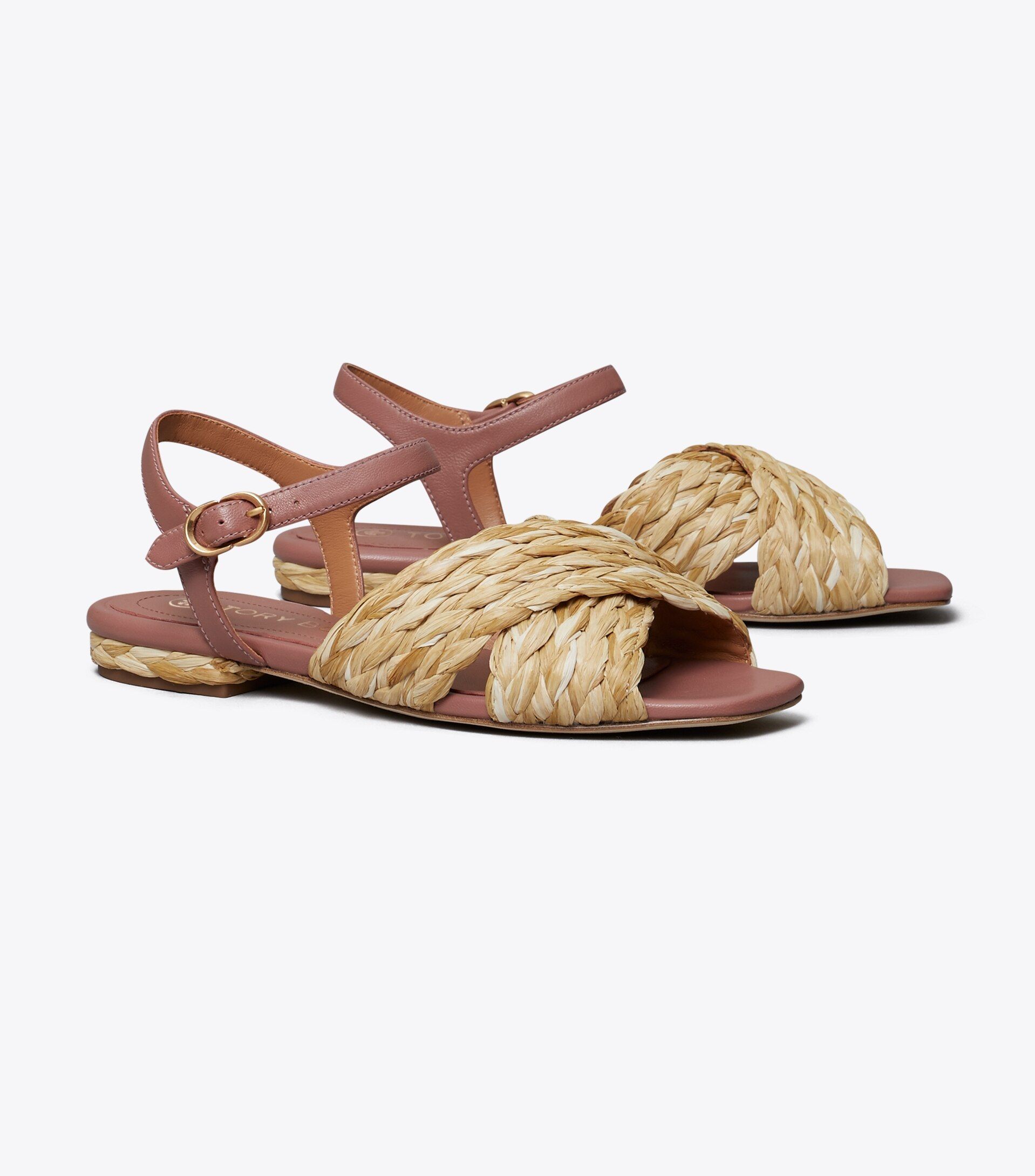 Kira Quilted Raffia Ankle-Strap Sandal | Tory Burch (US)