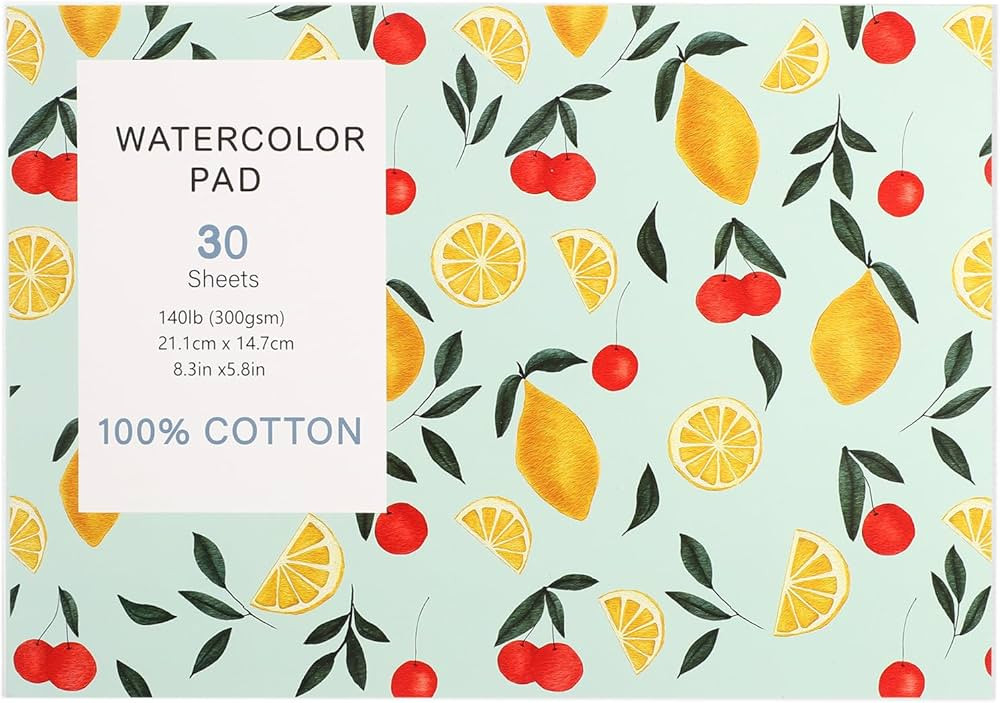 30 Sheets Watercolor Paper Pad, A5 (8.3 x 5.8) Cold Press Watercolor Paper, 140 lb/300 GSM Tearab... | Amazon (US)