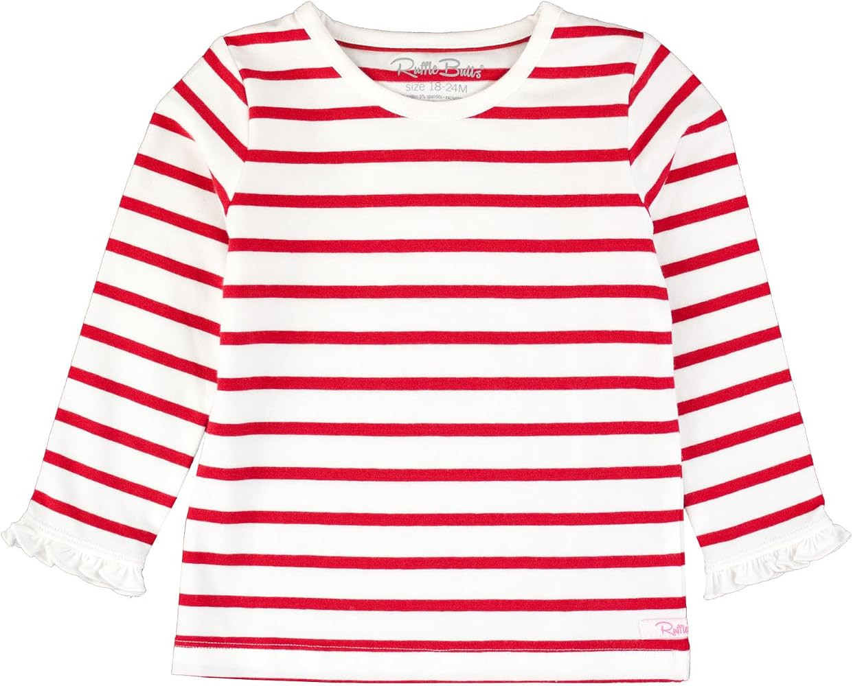 RuffleButts Baby/Toddler Girls Knit Long Sleeve Ruffle Layering Tee Shirt | Amazon (US)
