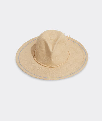 Brim Stripe Woven Raffia Fedora | vineyard vines