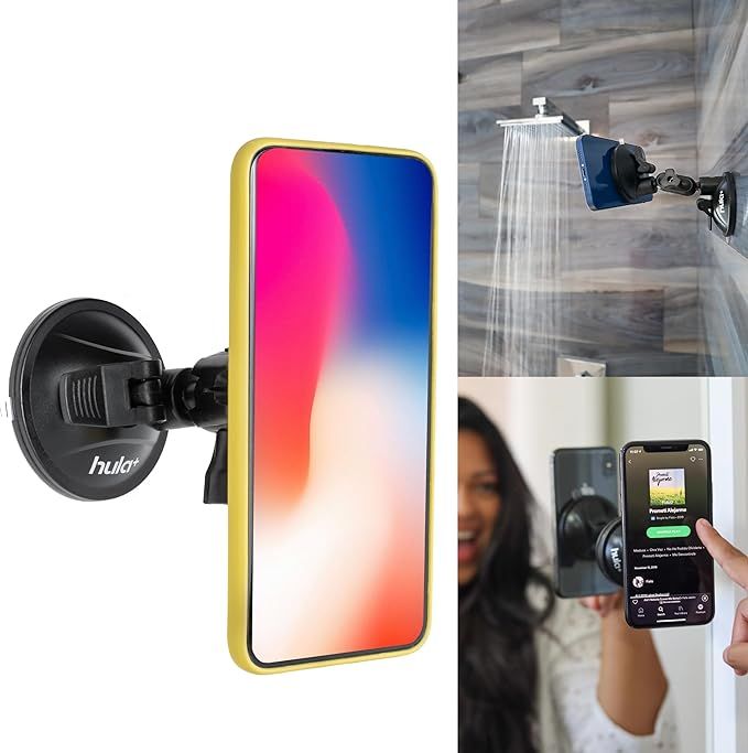 hula+ Phone Holder Portable Mount, Reusable Stand for Shower, Mirror, Kitchen, Window, & Bathroom... | Amazon (US)