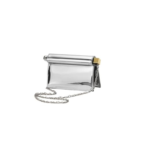 Fashionable silver rolled edge folding clutch bag, large evening bag, women's simple shoulder crossbody bags,(Silver) | Amazon (US)