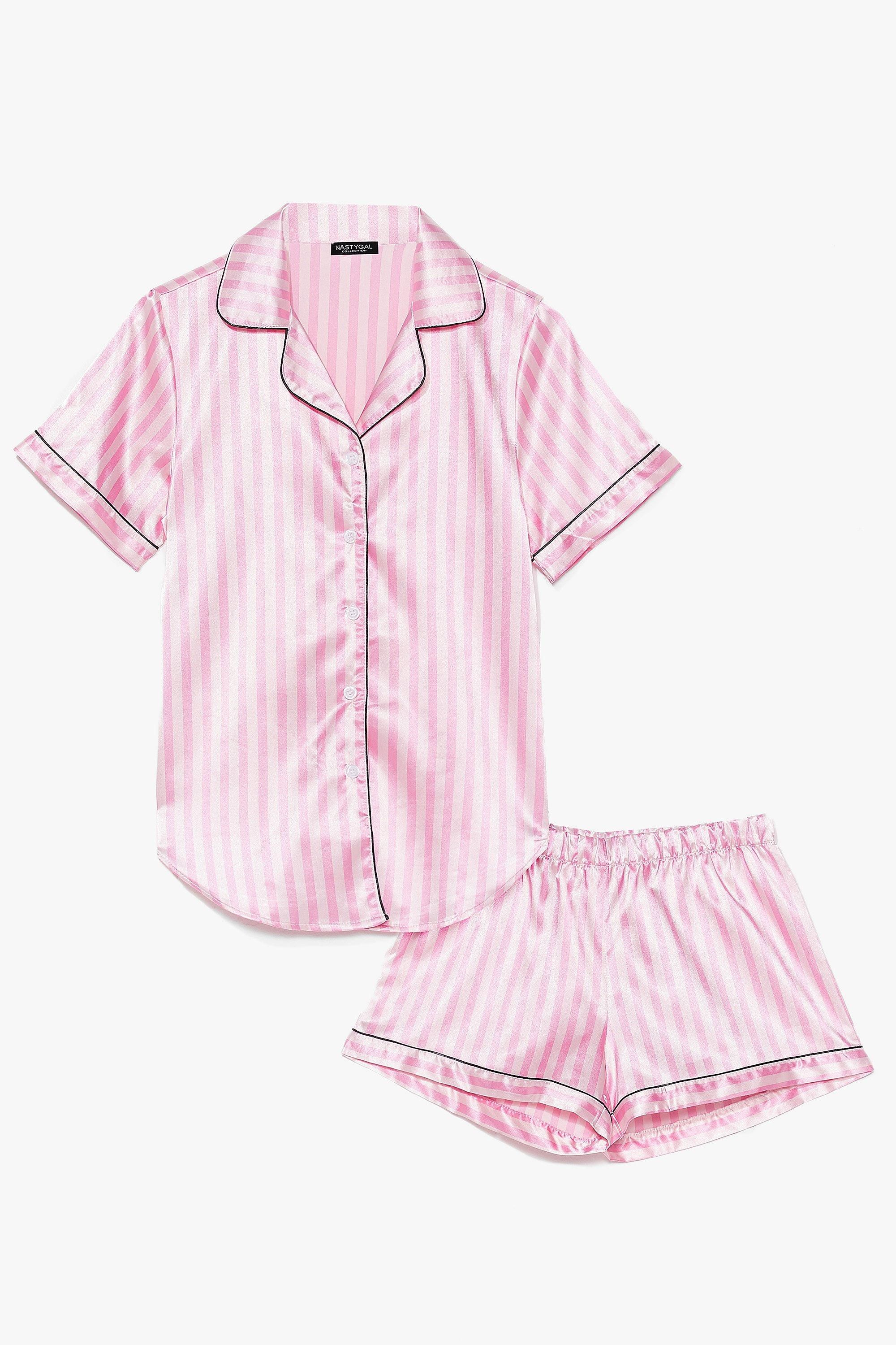 Just Satin Bed Striped Pajama Set | NastyGal (US & CA)