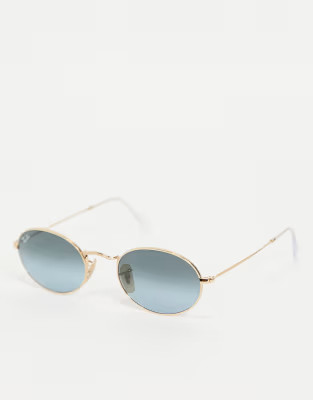 Ray-Ban unisex round sunglasses in gold 0RB3547 | ASOS (Global)