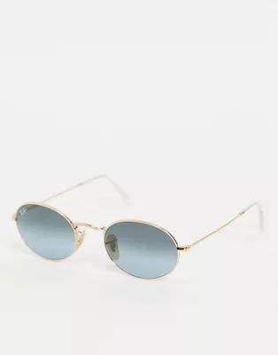 Ray-Ban unisex round sunglasses in gold 0RB3547 | ASOS (Global)