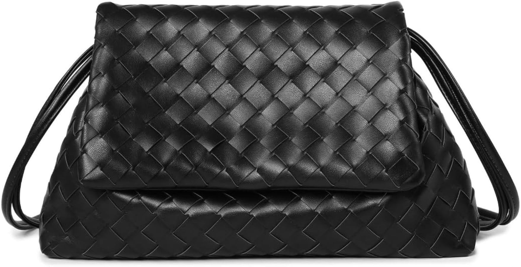 Slouchy Woven PU Leather Hobo Bags Women Underarm Crescent Crossbody Purses Shoulder Wallet Draws... | Amazon (US)