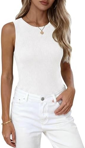 PRETTYGARDEN Summer High Neck Striped Tank Tops for Women Casual Sleeveless Sweaters Basic Ribbed... | Amazon (CA)