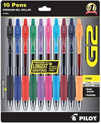 PILOT G2 Premium Refillable & Retractable Rolling Ball Gel Pens, Fine Point, Assorted Color Inks,... | Amazon (US)
