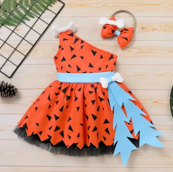 Flinstones Pebbles Costume Kids Girls Halloween Cosplay Tutu - Etsy | Etsy (US)