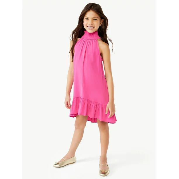 Scoop Girls Halter Dress with Tiered Hem, Sizes 4-12 | Walmart (US)