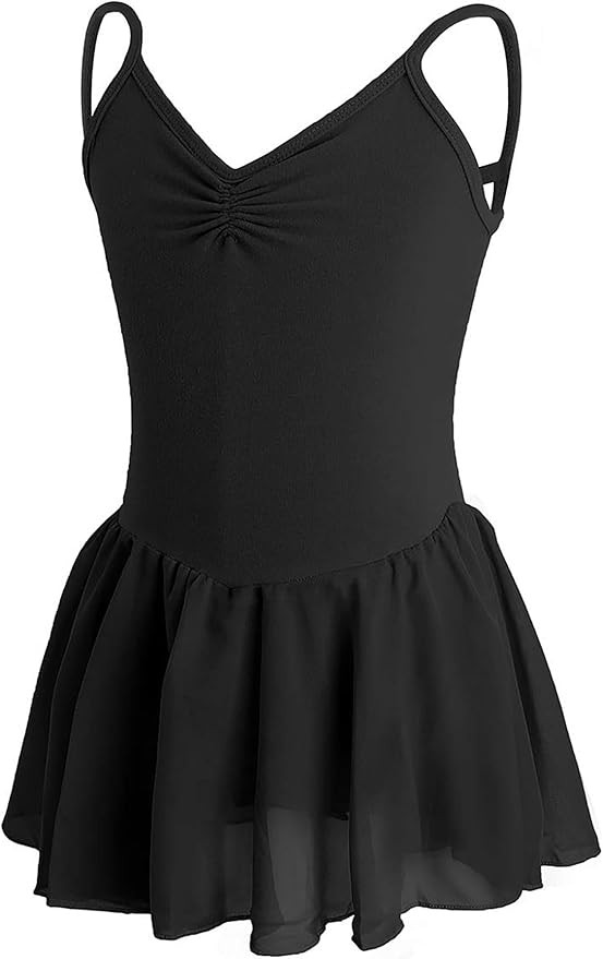 Daydance Skirted Leotards Girls Short Sleeve Leotard Dress for Ballet, Dance | Amazon (US)