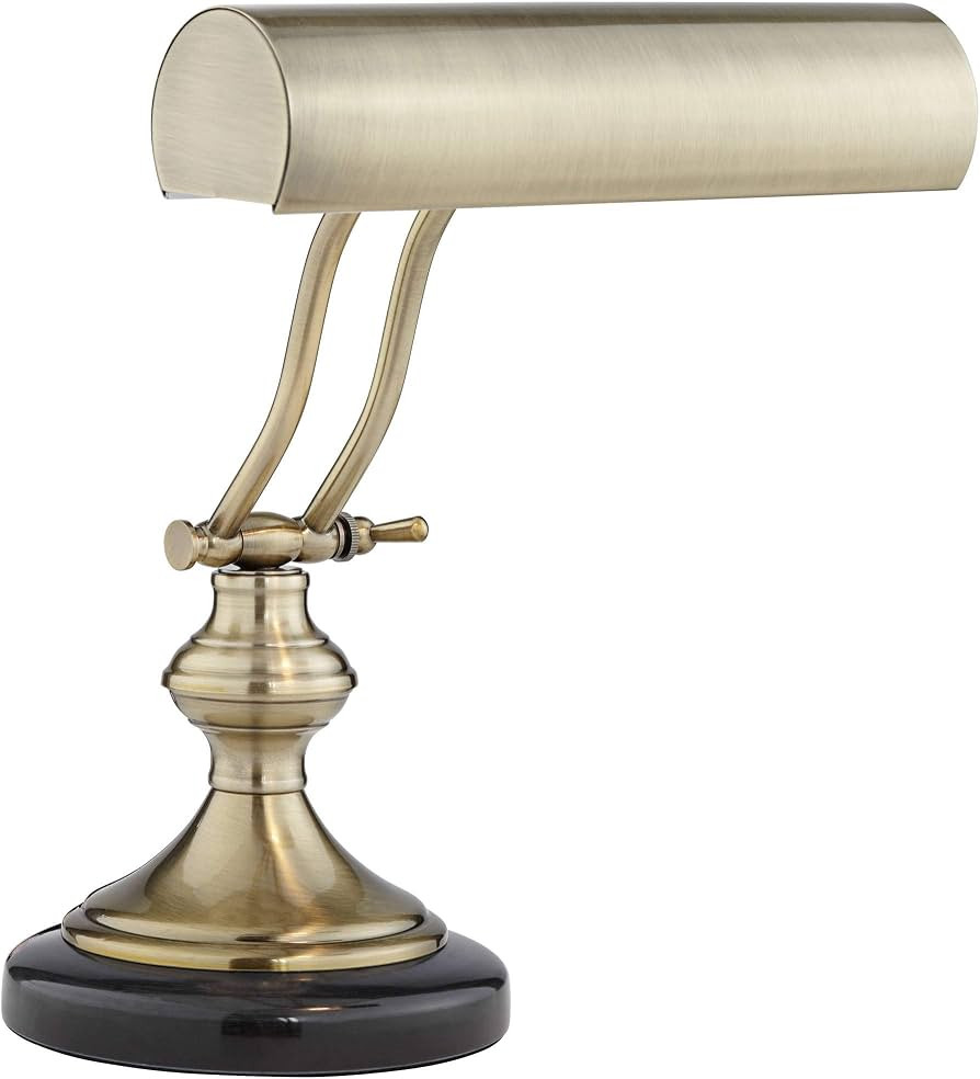 12" Small Banker's Desk Lamp Gold Antique Brass Marble Piano Adjustable Arm | Amazon (US)