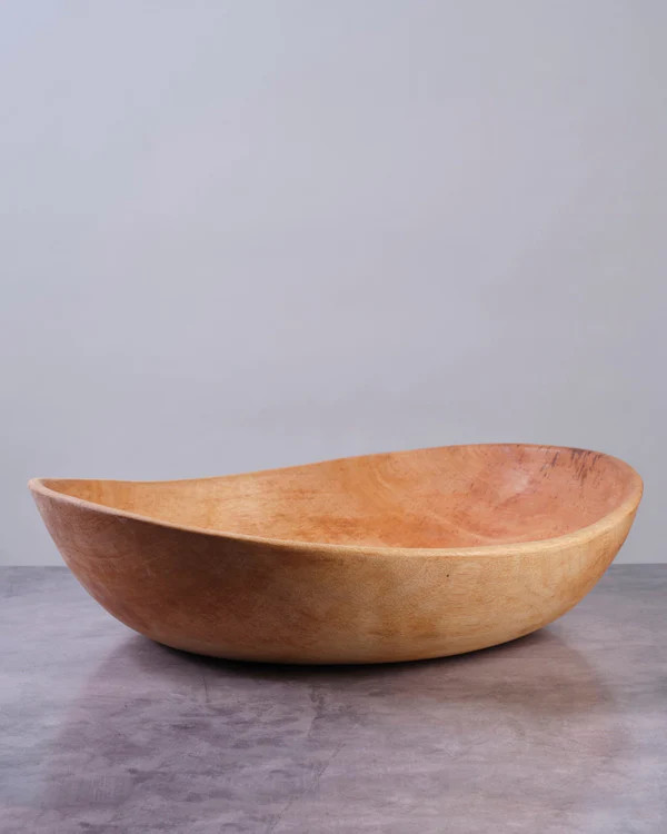 Large 17 inch Contemporary "Wave" Wood Bowl | TerraKlay