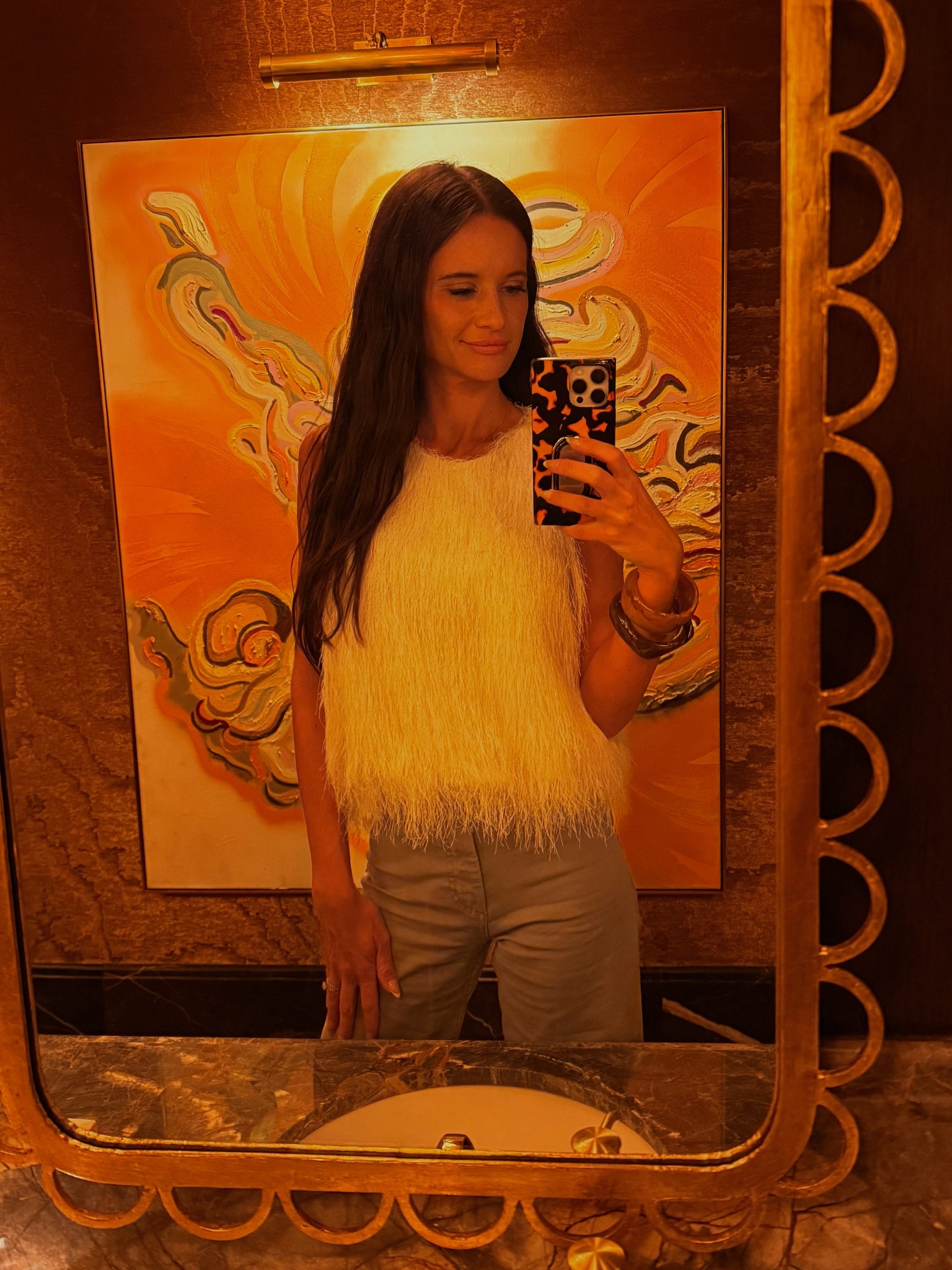 Nothing better than a fluffy top 🐑🐑🐑  | ootn | summer outfit | date night | travel | vacation | work wear | office | resort wear | resort wear | shaggy | fringe | ootd | trending | Zara 