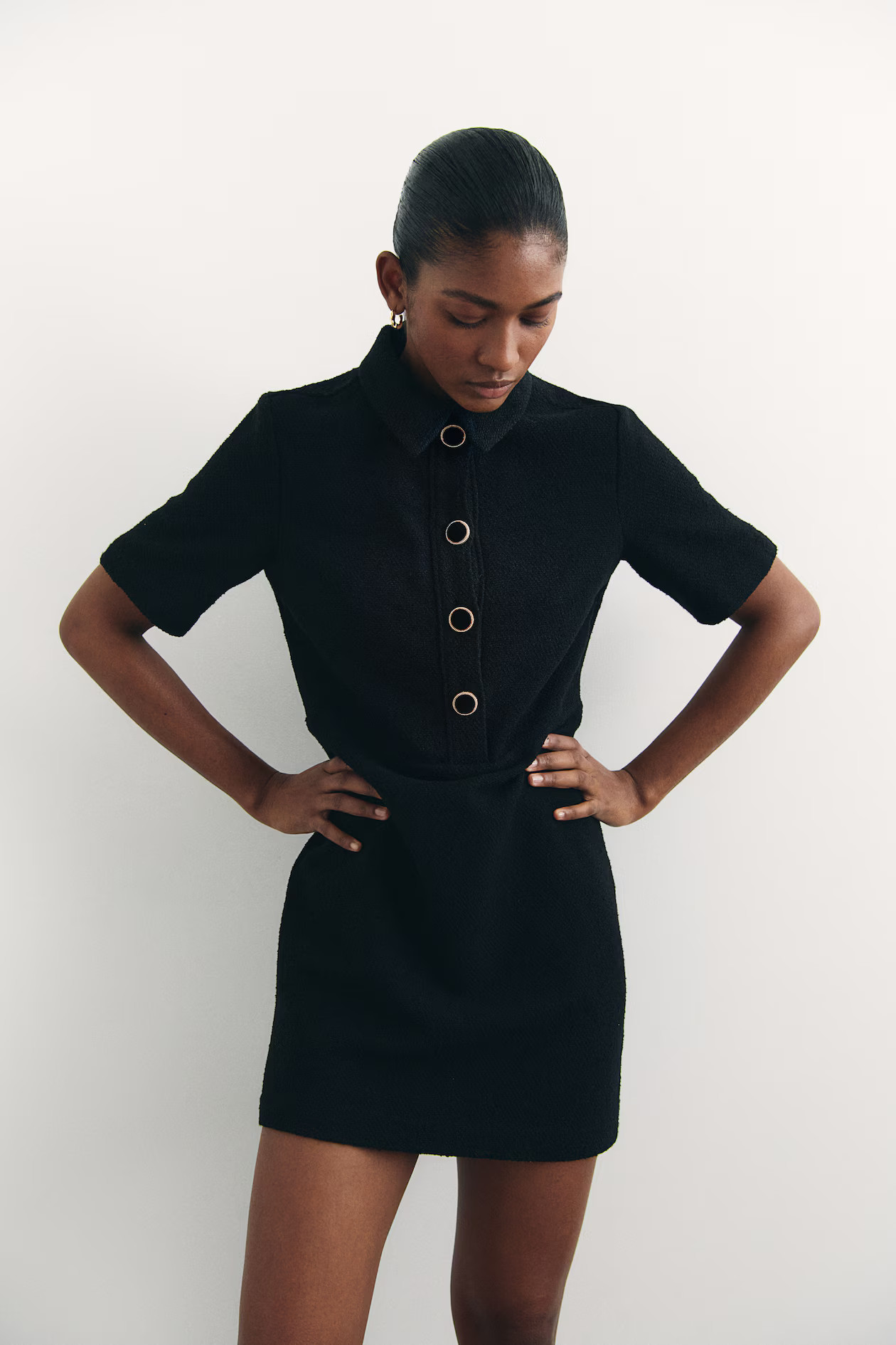 Bouclé Dress - Black - Ladies | H&M CA | H&M (US + CA)