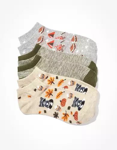 AE Fall Fun Ankle Socks 3-Pack | American Eagle Outfitters (US & CA)