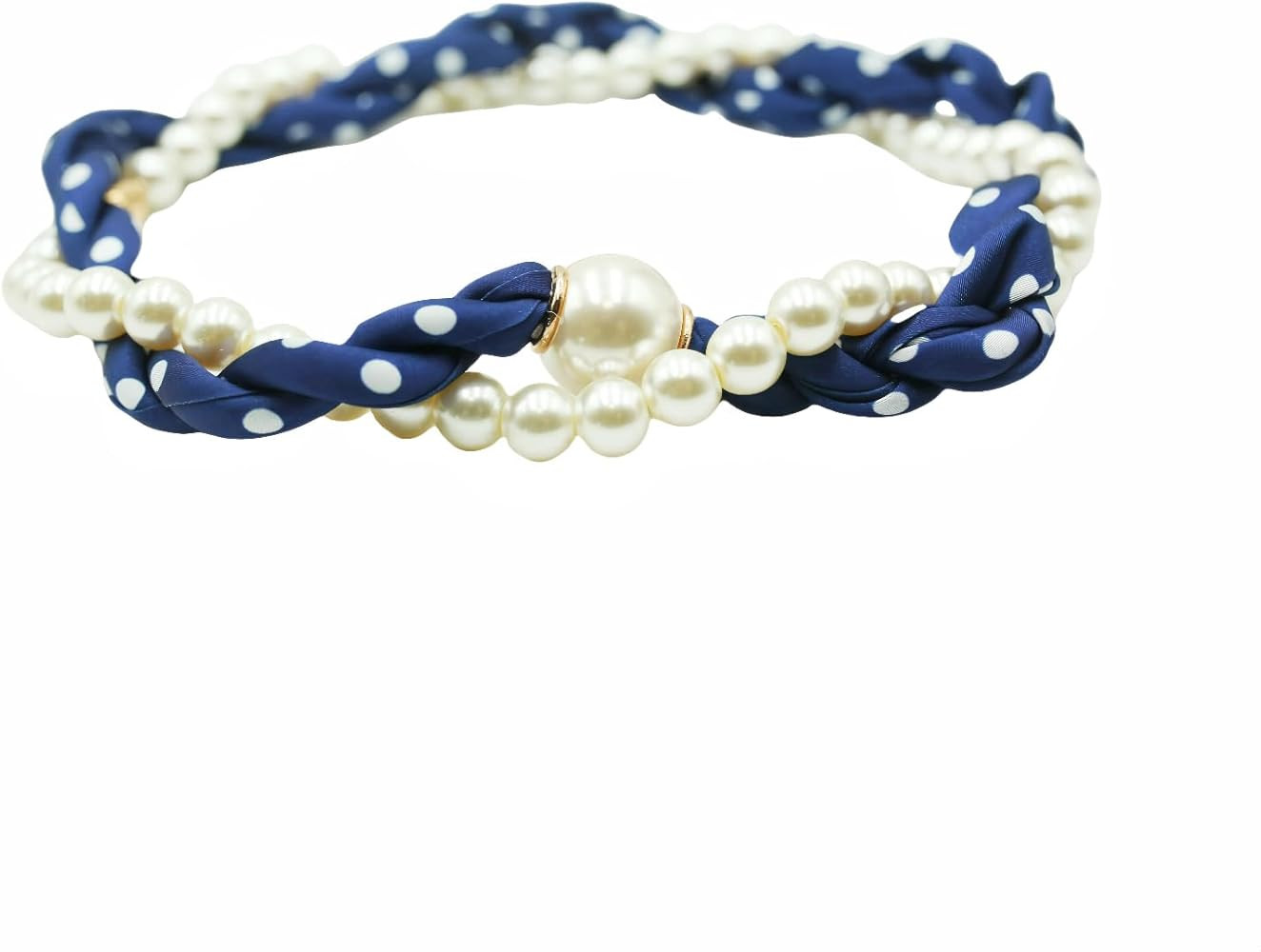 Women’s Magnetic Silk Scarf Necklace with Charm Print Neck Square Polka Dots Retro Buckle | Amazon (US)