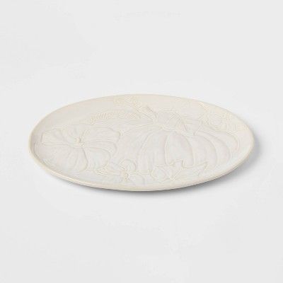10" x 15" Stoneware Pumpkin Oval Serving Platter - Threshold™ | Target