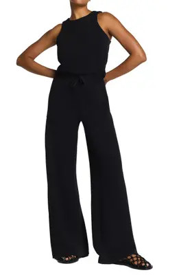 SPANX® AirEssentials® French Rib Jumpsuit in Timeless Navy at Nordstrom, Size Small | Nordstrom