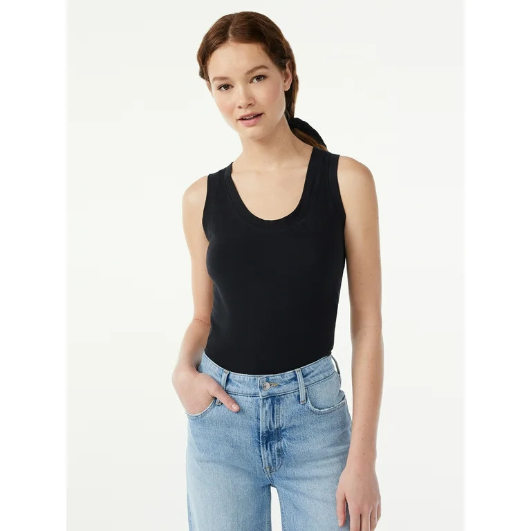 Free Assembly Women's U Neck Tank Bodysuit | Walmart (US)