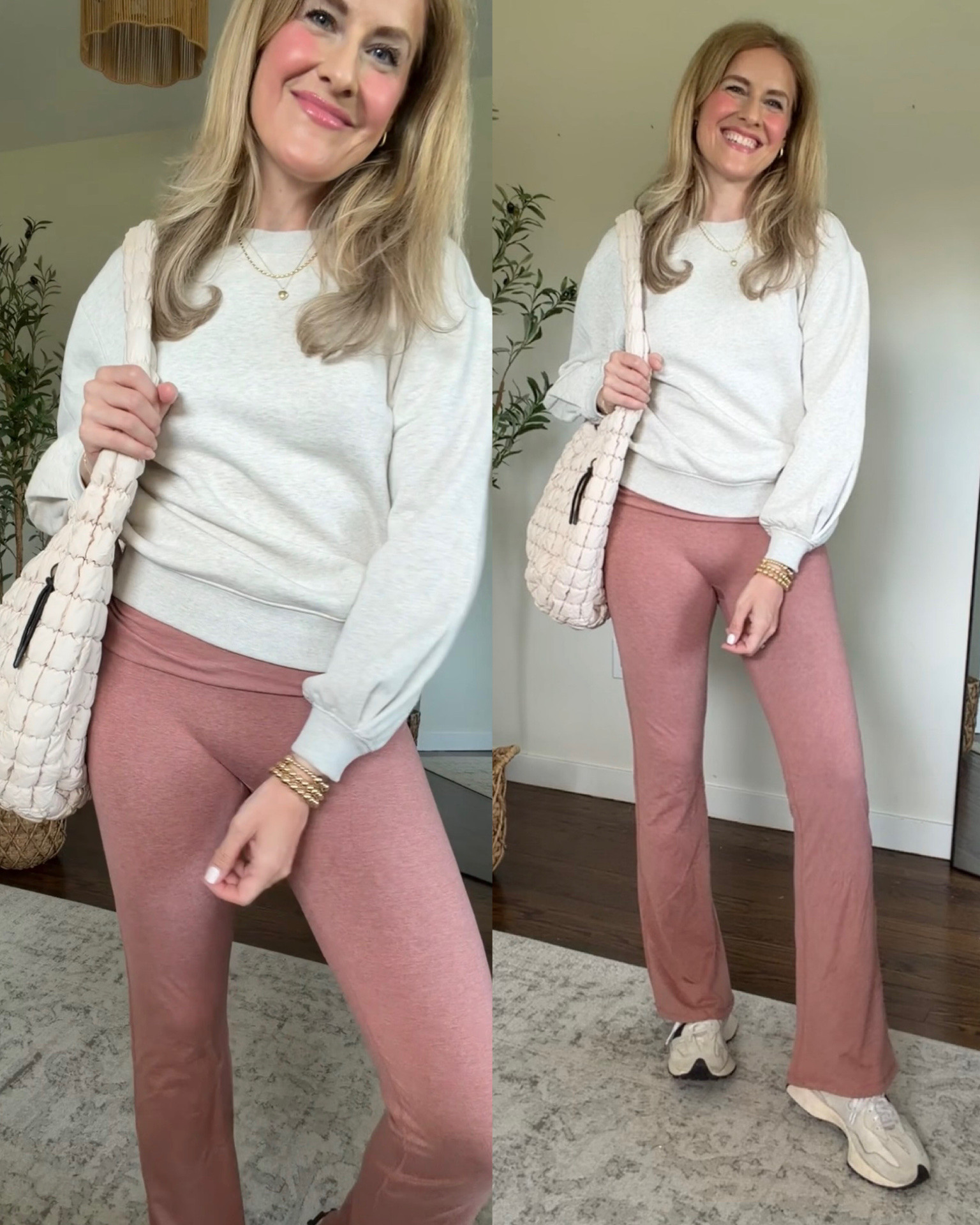 Flare leggings at Walmart $17, five colors. Soft cutter core fabric. I’m in a medium, these are tight! Good length tho, 31” inseam. #walmartfashion

#LTKOver40