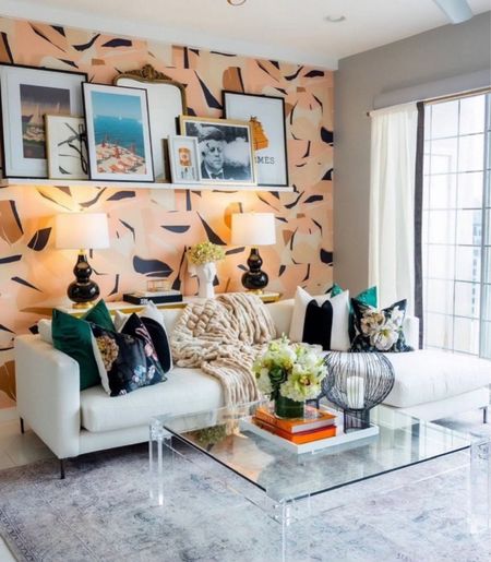 Chic Living room. Coral, black and floral accents make the perfect mix. 

#LTKstyletip #LTKhome