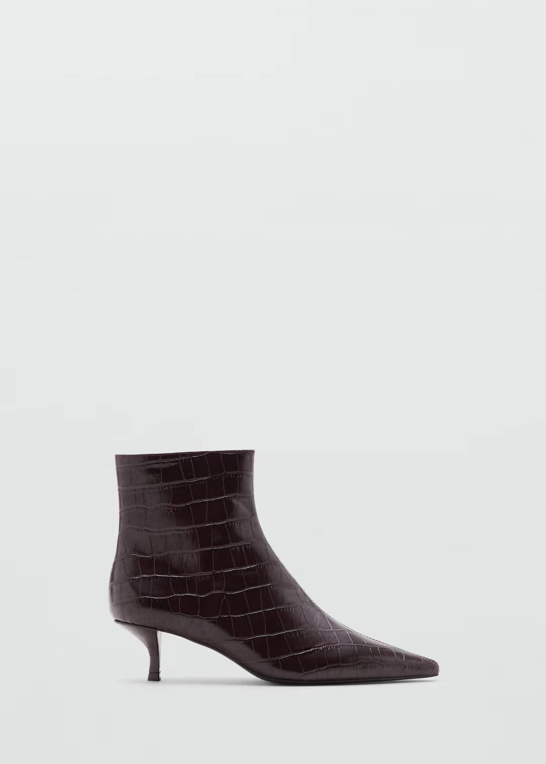 Faux-Croc-leather pointed-toe ankle boots - Women | MANGO USA | Mango (US/MX/AU)
