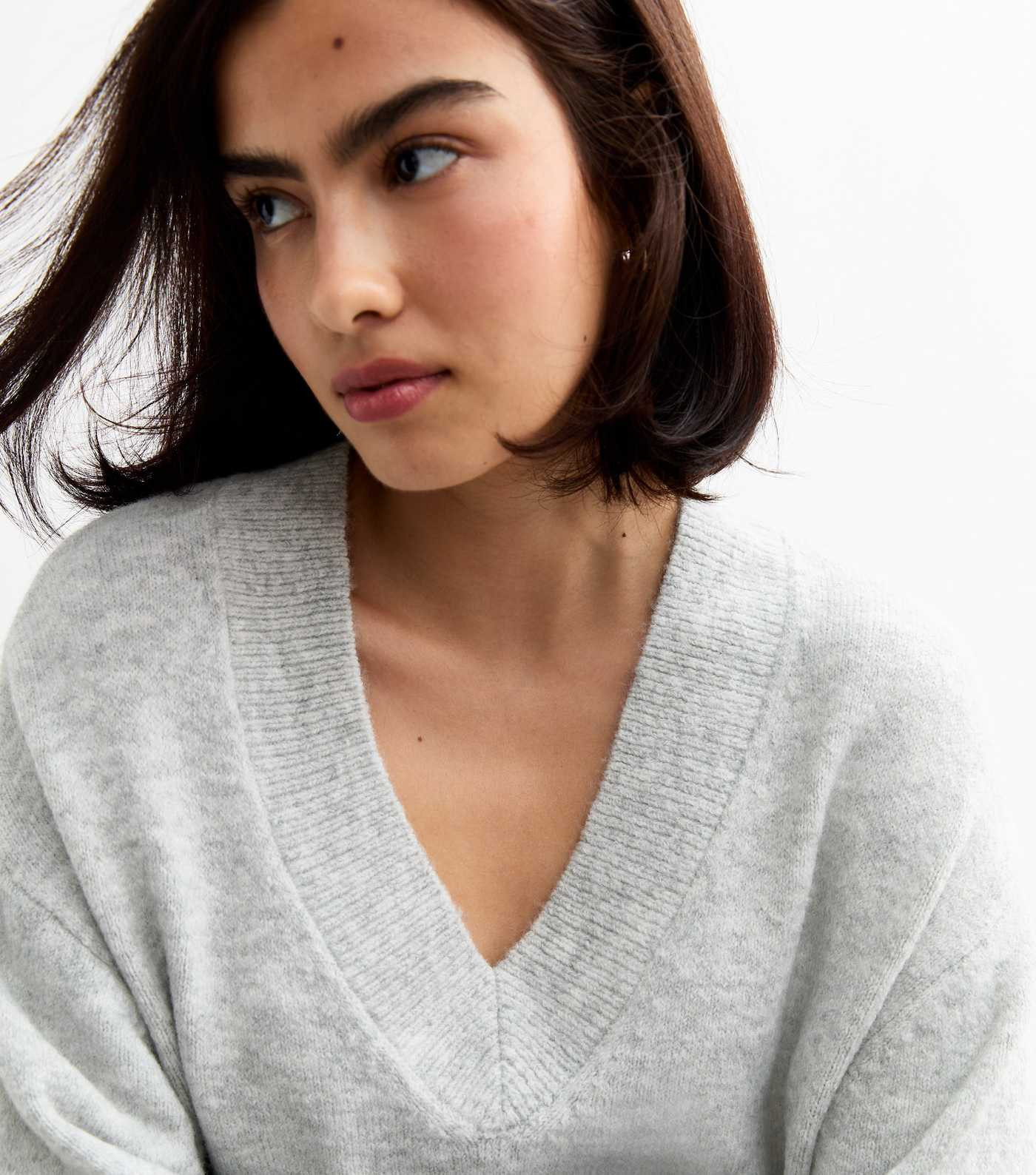 Grey Wide V-Neck Knit Jumper
						
						Add to Saved Items
						Remove from Saved Items | New Look (UK)