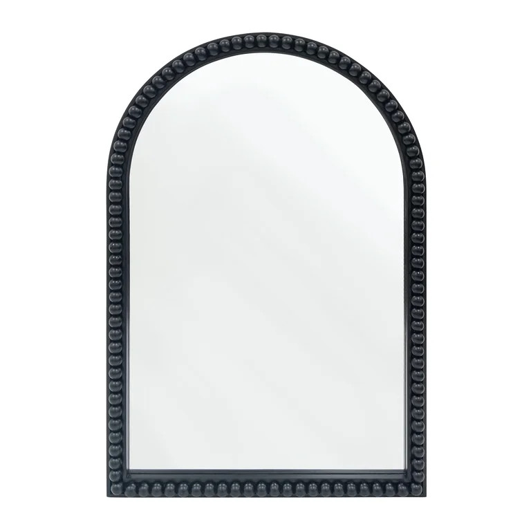 Black Wood Beaded Frame Wall Mirror 24"x36" My Texas House | Walmart (US)