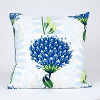 Thibaut Floral Pillow Cover, Blue Green Linen Cotton Blend | Etsy (US)