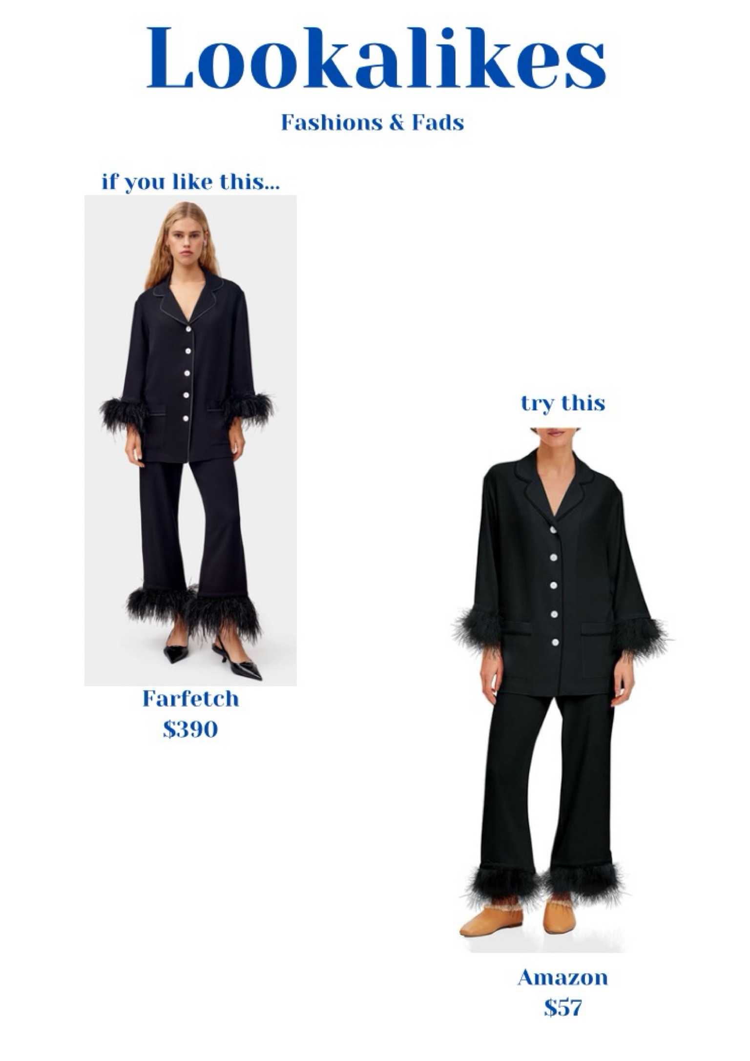Sleeper PJ lookalikes!


Sleeper pajamas
Feather trim pajamas
Black pjs
Black pajamas
Fancy pjs
Bachelorette party outfit
Sleepover outfit
Cute pjs
Sleeper dupe
Sleeper lookalike

#LTKFindsUnder100 #LTKStyleTip